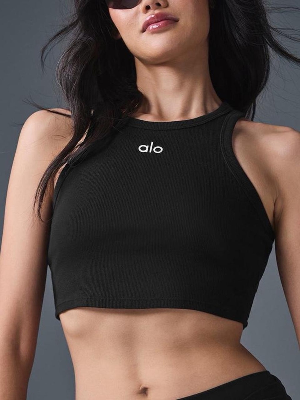 ALO Yoga Black Aspire Tank —  Size M - Picture 3 of 6